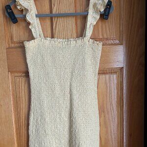 Women's Scrunch Butter Yellow Dress